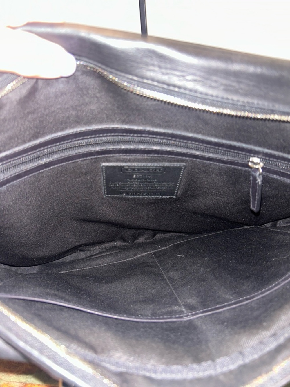 Coach Sleek Black Leather Men's Briefcase Tote - Picture 12 of 15